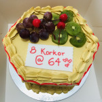 hexagon cake with fruits